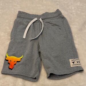 Under Armour Gray Shorts with Bull Graphic